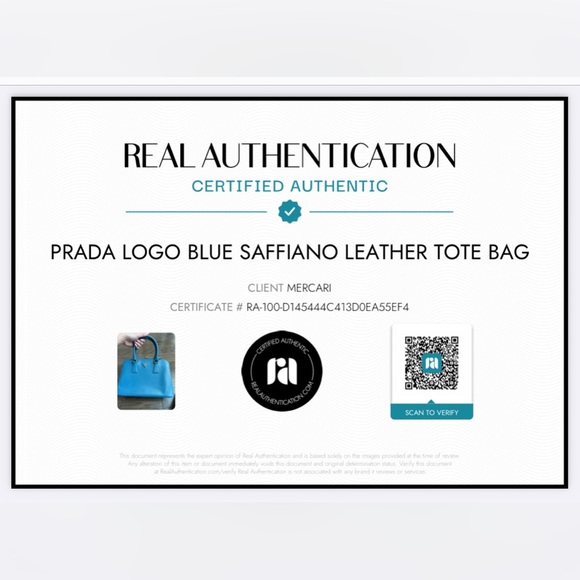 PRADA Logo Blue Saffiano Leather Tote Bag w/ auth cert - Picture 14 of 14